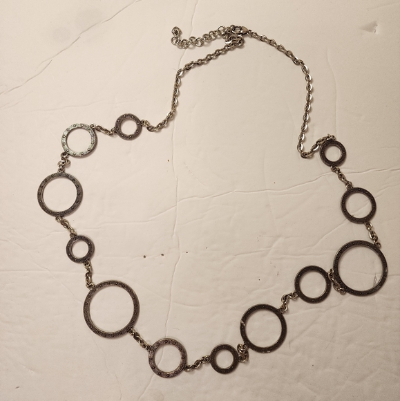 Brighton TOWNSEND Silver Marcasite Open Circle Necklace - Picture 3 of 4